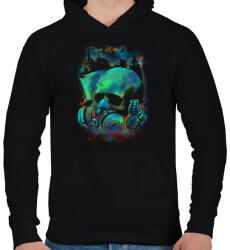 printfashion Fertőzés - Férfi kapucnis pulóver - Fekete (11976)