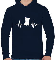 printfashion Yorkshire terrier - Férfi kapucnis pulóver - Sötétkék (2581438)
