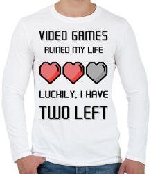 printfashion Video Games ruined my life - Luckily I have two left - Férfi hosszú ujjú póló - Fehér (5778916)