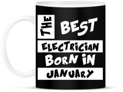 printfashion Best Electrician Born in January - Bögre - Fekete (794730)