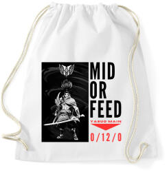printfashion Yasuo - MID OR FEED - Sportzsák, Tornazsák - Fehér (15857153)