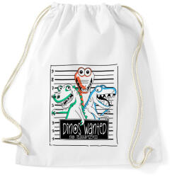 printfashion Körözött dínók - Sportzsák, Tornazsák - Fehér (3144930)