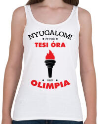 printfashion Nyugalom! Ez csak tesi óra, nem olimpia - Női atléta - Fehér (6454987)