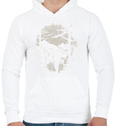 printfashion Túrázó a hegyekben - Férfi kapucnis pulóver - Fehér (16066874)