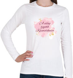 printfashion A világ legjobb kozmetikusa - Női hosszú ujjú póló - Fehér (6550865)