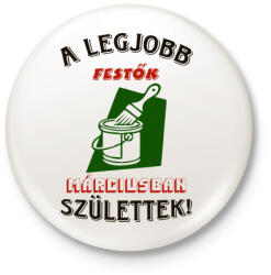 printfashion Festő szülinapja március színes - Kitűző, hűtőmágnes - Fehér (5476396)