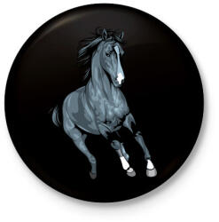 printfashion Horse - Kitűző, hűtőmágnes - Fekete (4247277)