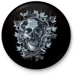 printfashion Ördögkoponya - Kitűző, hűtőmágnes - Fekete (3091406)