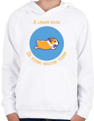 printfashion A lábaim kicsik, de futni nagyon tudok - Gyerek kapucnis pulóver - Fehér (6294116)