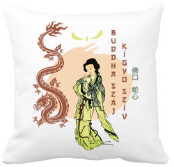 printfashion Buddha száj, kígyó szív - Párnahuzat, Díszpárnahuzat - Fehér (7620345)