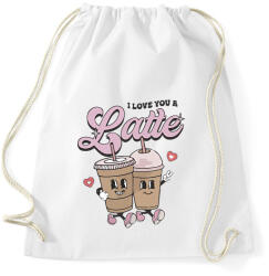 printfashion Love you a latte - Sportzsák, Tornazsák - Fehér (15605982)