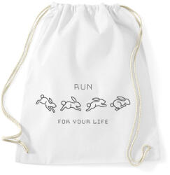 printfashion Run for your life - Sportzsák, Tornazsák - Fehér (6294163)