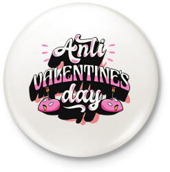 printfashion Anti valentin nap - Kitűző, hűtőmágnes - Fehér (11810397)
