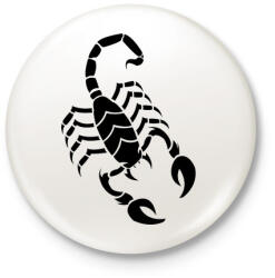 printfashion Skorpió - Kitűző, hűtőmágnes - Fehér (5270413)