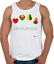 printfashion Kártya játékos minta #1 - Férfi atléta - Fehér (7450018)