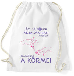 printfashion Egy nő teljesen ártalmatlan ameddig. . . - Sportzsák, Tornazsák - Fehér (6557196)