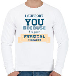 printfashion PHYSICAL THERAPIST - Férfi pulóver - Fehér (252321)