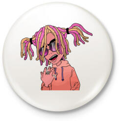 printfashion Lil Pump - Kitűző, hűtőmágnes - Fehér (3081415)
