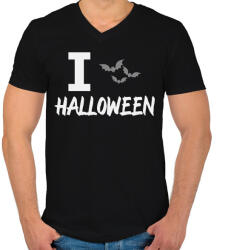 printfashion I love Halloween - Férfi V-nyakú póló - Fekete (9529985)