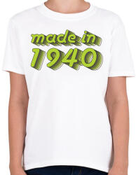 printfashion made-in-1940-green-grey - Gyerek póló - Fehér (479377)