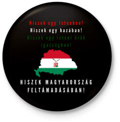 printfashion HISZEK EGY MINTA - Kitűző, hűtőmágnes - Fekete (3097102)