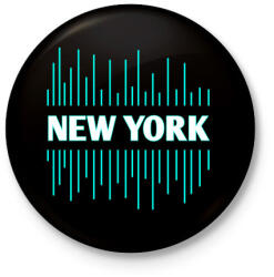 printfashion New York - Kitűző, hűtőmágnes - Fekete (4388659)
