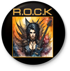 printfashion rock - Kitűző, hűtőmágnes - Fekete (15934478)