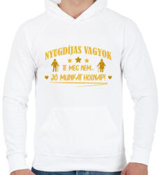 printfashion Jó munkát holnap! - Férfi kapucnis pulóver - Fehér (9064468)