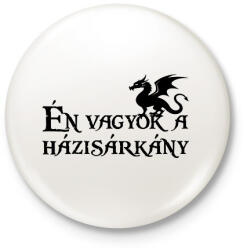 printfashion Én vagyok a házisárkány-Páros póló - Kitűző, hűtőmágnes - Fehér (16804382)