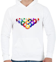 printfashion Biliárdgolyók - Férfi kapucnis pulóver - Fehér (13387560)