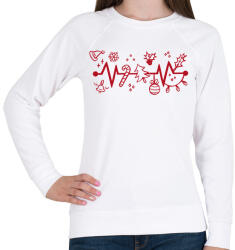printfashion Karácsonyi szív - Női pulóver - Fehér (15295882)
