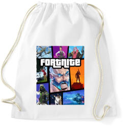 printfashion Fortnite GTA Edition - Sportzsák, Tornazsák - Fehér (947422)