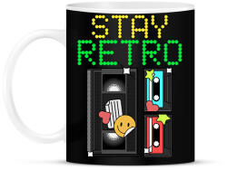 printfashion Stay retro kazetta - Bögre - Fekete (11447542)