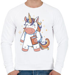 printfashion Unikornis diák - Férfi pulóver - Fehér (13277297)