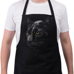 printfashion Fekete párduc portré - Kötény - Fekete (4989577)