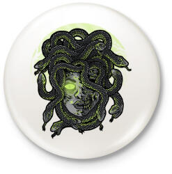 printfashion Medúza - Kitűző, hűtőmágnes - Fehér (3075325)
