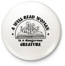 printfashion Well-read woman - Kitűző, hűtőmágnes - Fehér (15707356)