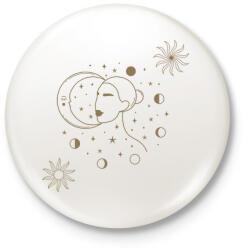 printfashion Mystic girl in space - Kitűző, hűtőmágnes - Fehér (6276571)