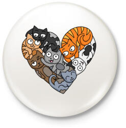 printfashion Cica szerelem - Kitűző, hűtőmágnes - Fehér (3079447)