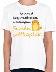 printfashion Ne hagyd, hogy megtévesszen a cukiságom. Simán szétkaplak. Cica - Gyerek póló - Fehér (16370594)