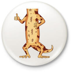 printfashion Gyíkember - Kitűző, hűtőmágnes - Fehér (13222202)