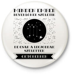 printfashion Október: Skorpió - Kitűző, hűtőmágnes - Fehér (3082369)