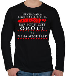printfashion A legjobb feleségnek a világon - Férfi hosszú ujjú póló - Fekete (2637460)