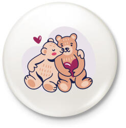 printfashion Mackó Love - Kitűző, hűtőmágnes - Fehér (3083640)