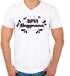 printfashion Nagymama lettem - Férfi V-nyakú póló - Fehér (11957308)
