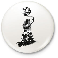 printfashion Űrhajós lufival - Kitűző, hűtőmágnes - Fehér (6255052)