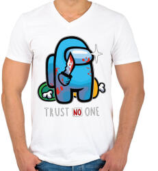 printfashion Among us trust no one - Férfi V-nyakú póló - Fehér (4128550)