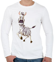 printfashion Zebrás póló - Férfi hosszú ujjú póló - Fehér (1014359)