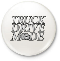 printfashion Truck drive mode - Kitűző, hűtőmágnes - Fehér (7482281)