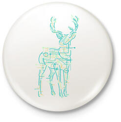 printfashion Elektroszarvas - Kitűző, hűtőmágnes - Fehér (3074097)